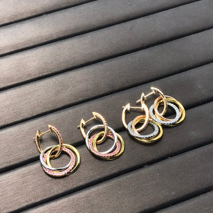 [⭐Veyra Jewels]TRINITY EARRINGS GOLD DIAMOND