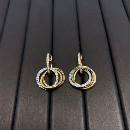 [⭐Veyra Jewels]TRINITY EARRINGS GOLD DIAMOND