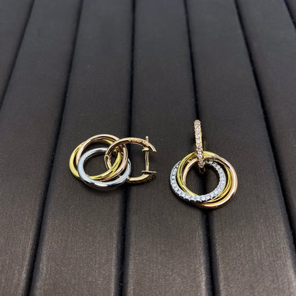 [⭐Veyra Jewels]TRINITY EARRINGS GOLD DIAMOND