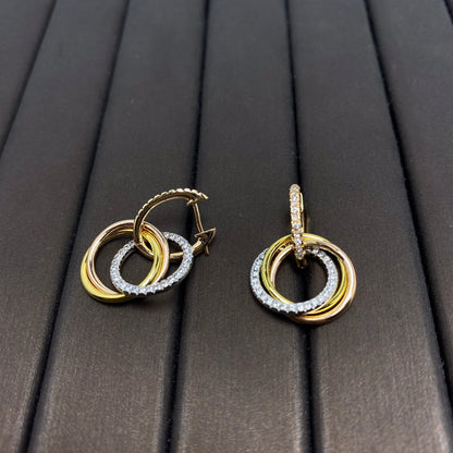 [⭐Veyra Jewels]TRINITY EARRINGS GOLD DIAMOND