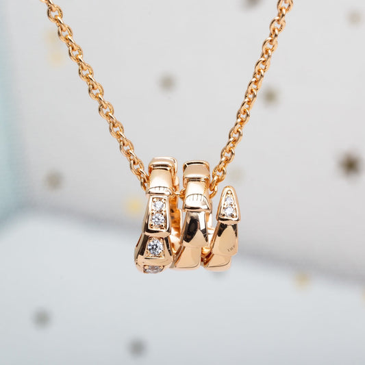 [⭐Veyra]SERPENTI PINK GOLD NECKLACE DIAMOND