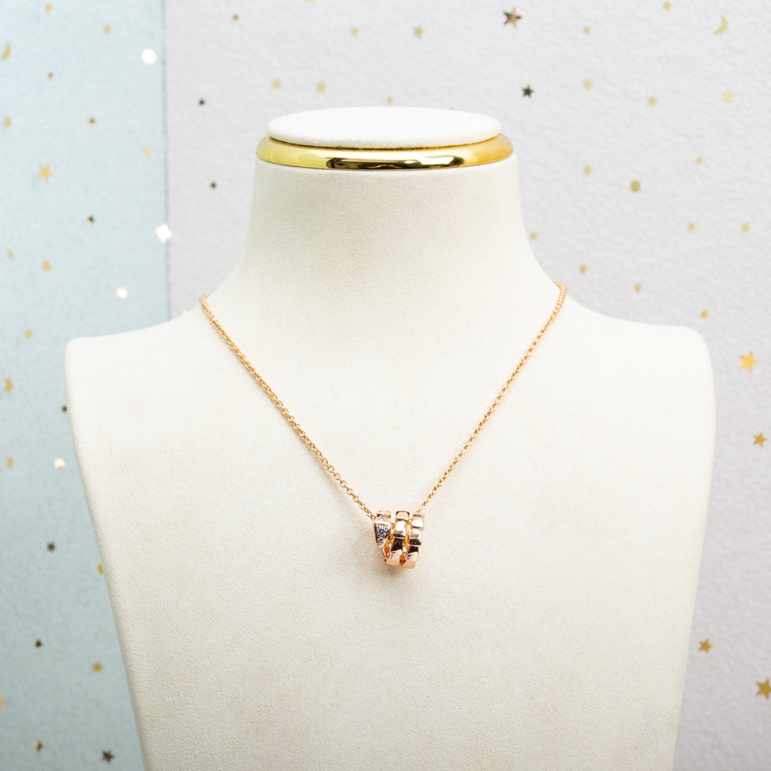 [⭐Veyra]SERPENTI PINK GOLD NECKLACE DIAMOND
