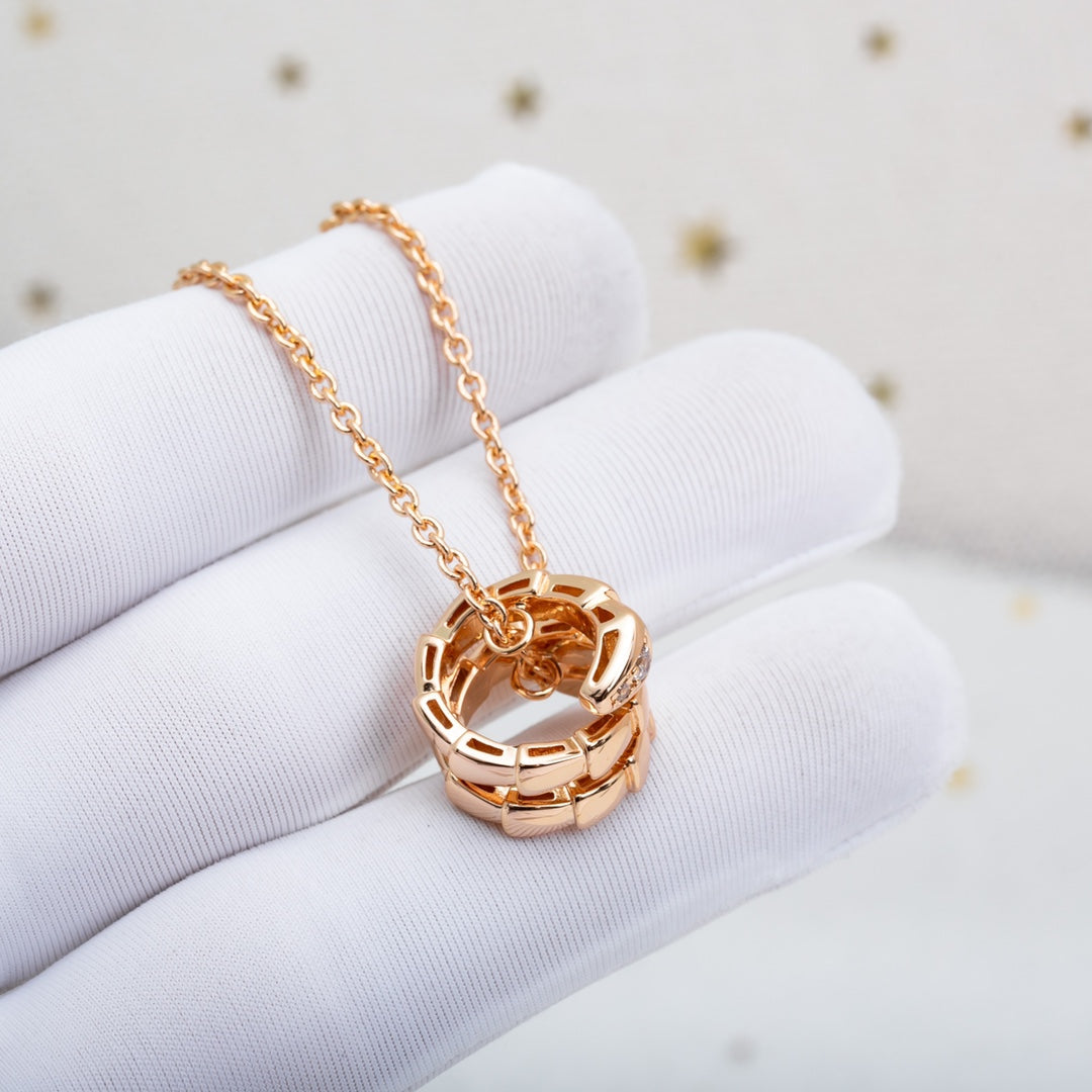 [⭐Veyra]SERPENTI PINK GOLD NECKLACE DIAMOND
