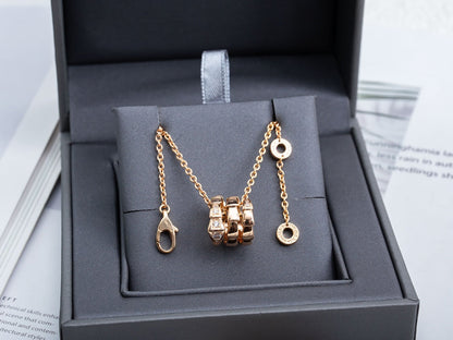 [⭐Veyra]SERPENTI PINK GOLD NECKLACE DIAMOND
