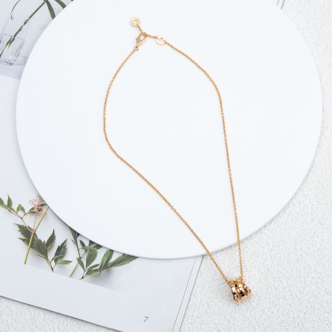 [⭐Veyra]SERPENTI PINK GOLD NECKLACE DIAMOND