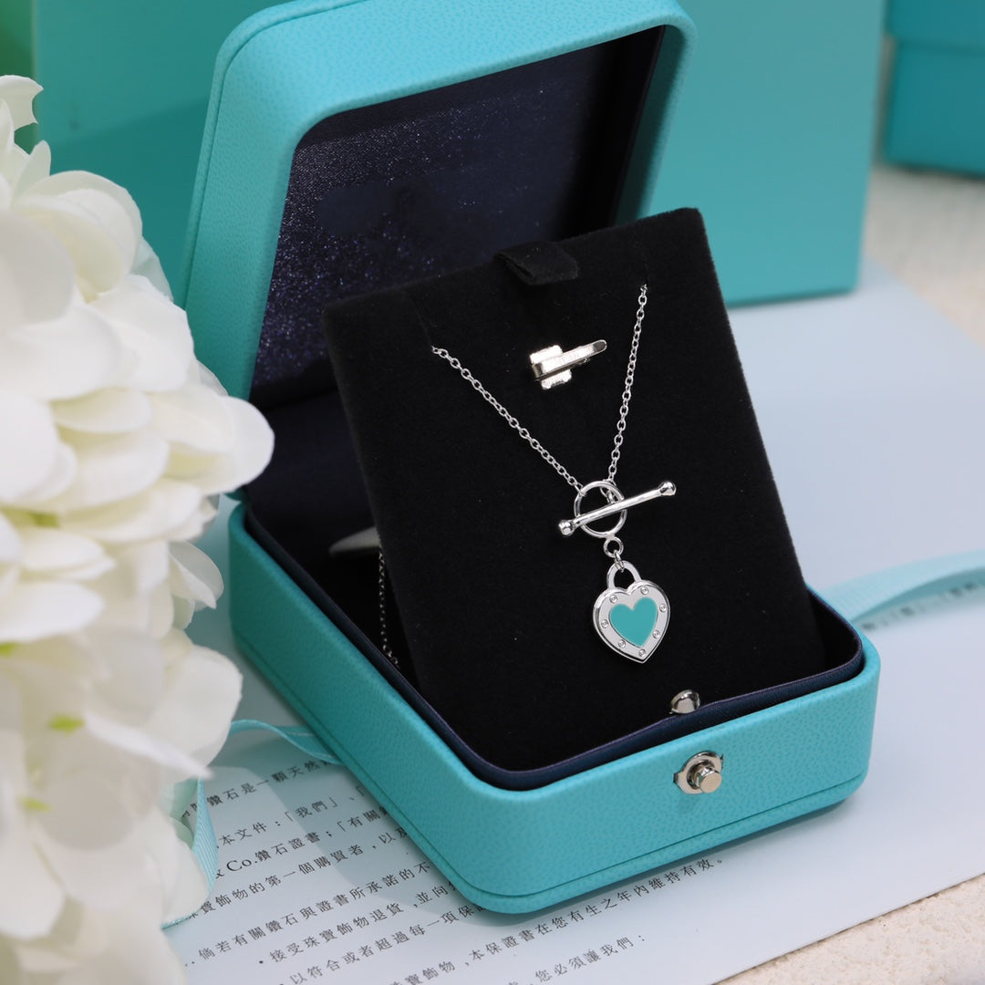 [⭐Veyra Jewels]DOUBLE HEART BLUE NECKLACE