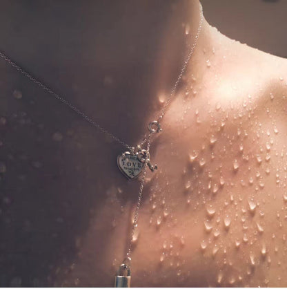 [⭐Veyra Jewels]KEY AND HEART SILVER NECKLACE