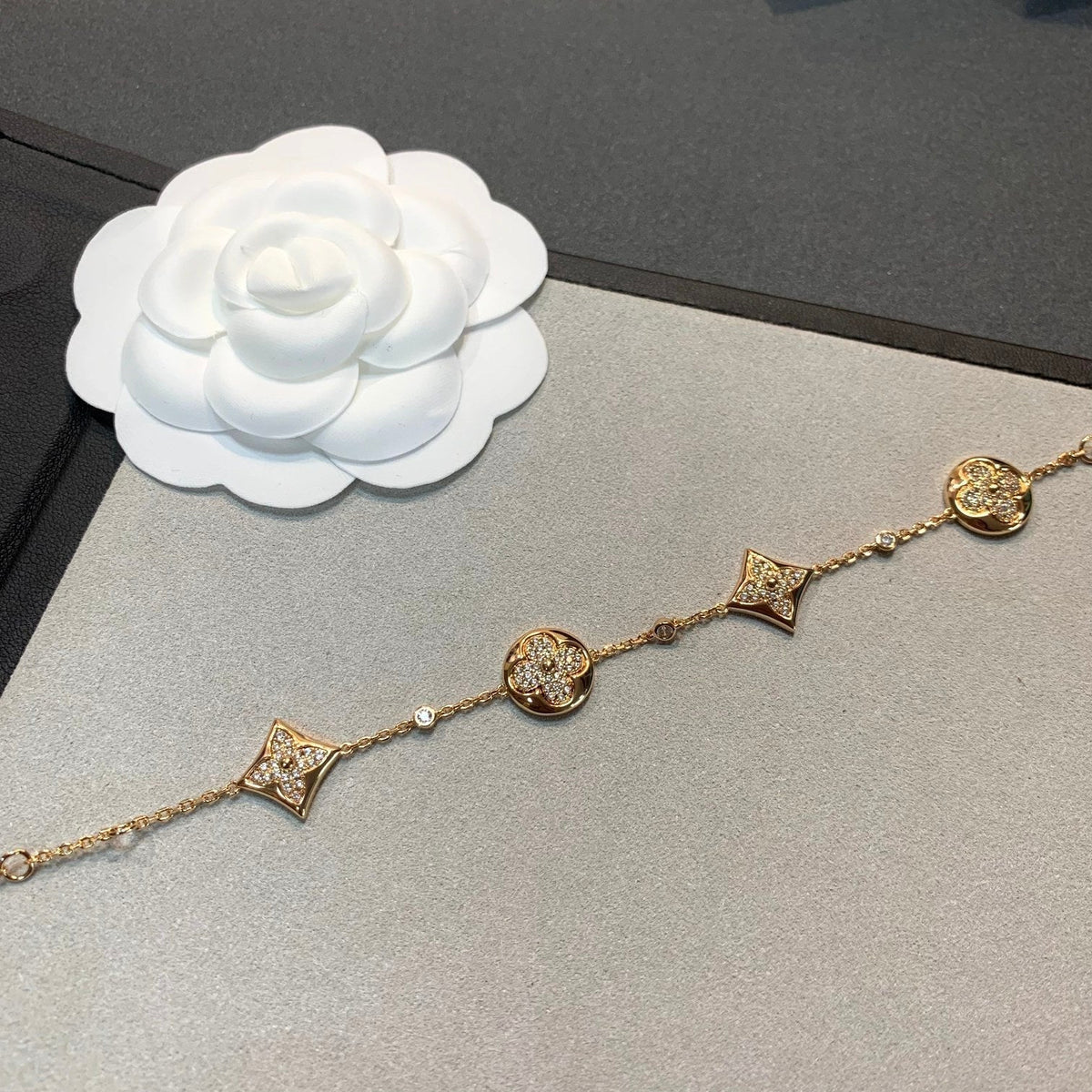 [⭐Veyra]STAR AND SUN 4 MOTIFS GOLD DIAMONDS BRACELET