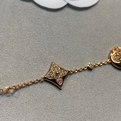 [⭐Veyra]STAR AND SUN 4 MOTIFS GOLD DIAMONDS BRACELET