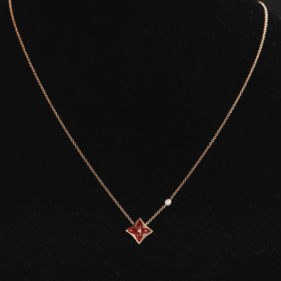 [⭐Veyra]STAR NECKLACE PINK GOLD 1 DIAMOND