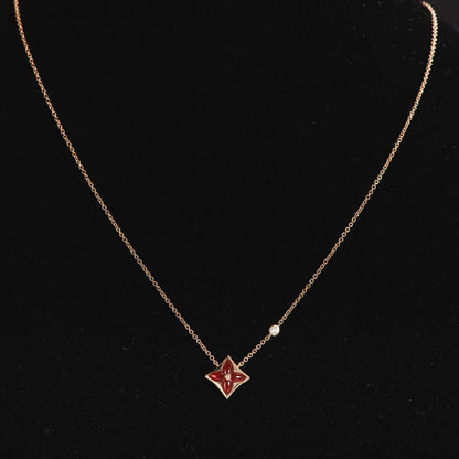 [⭐Veyra]STAR NECKLACE PINK GOLD 1 DIAMOND