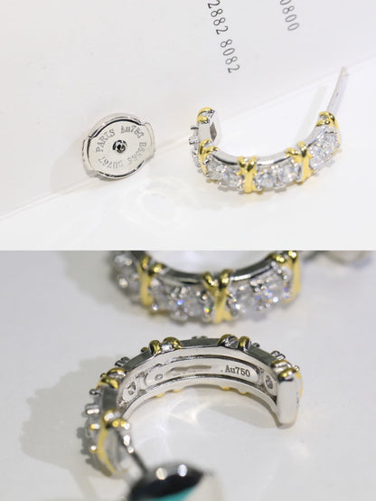 [⭐Veyra Jewels]TWENTY STONE HOOP GOLD EARRINGS