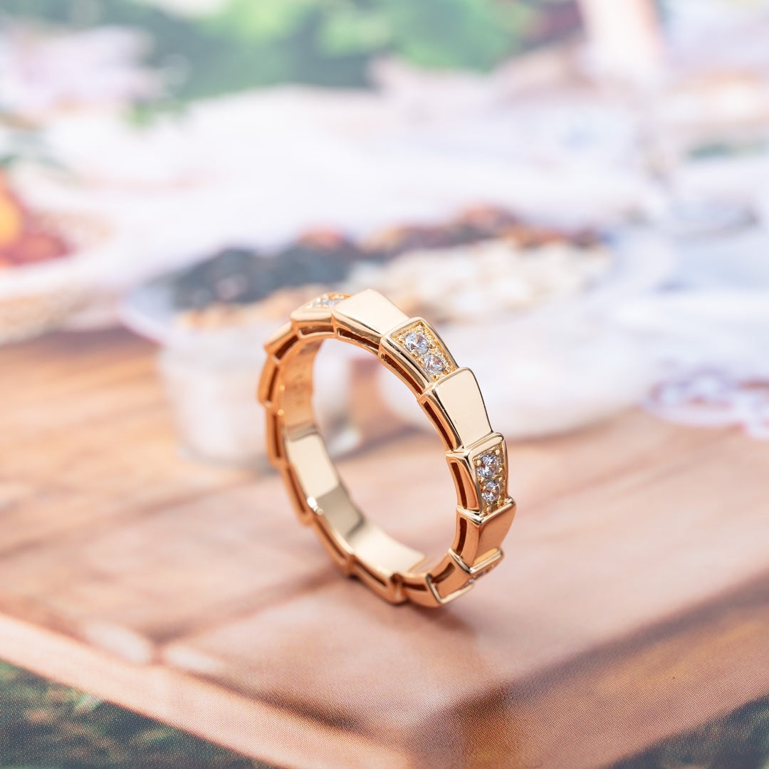 [⭐Veyra]SERPENTI RING PINK GOLD  3MM