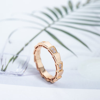 [⭐Veyra]SERPENTI RING PINK GOLD  3MM