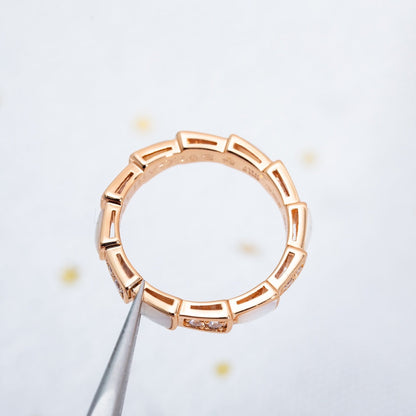 [⭐Veyra]SERPENTI RING PINK GOLD DIAMOND MOP 3MM