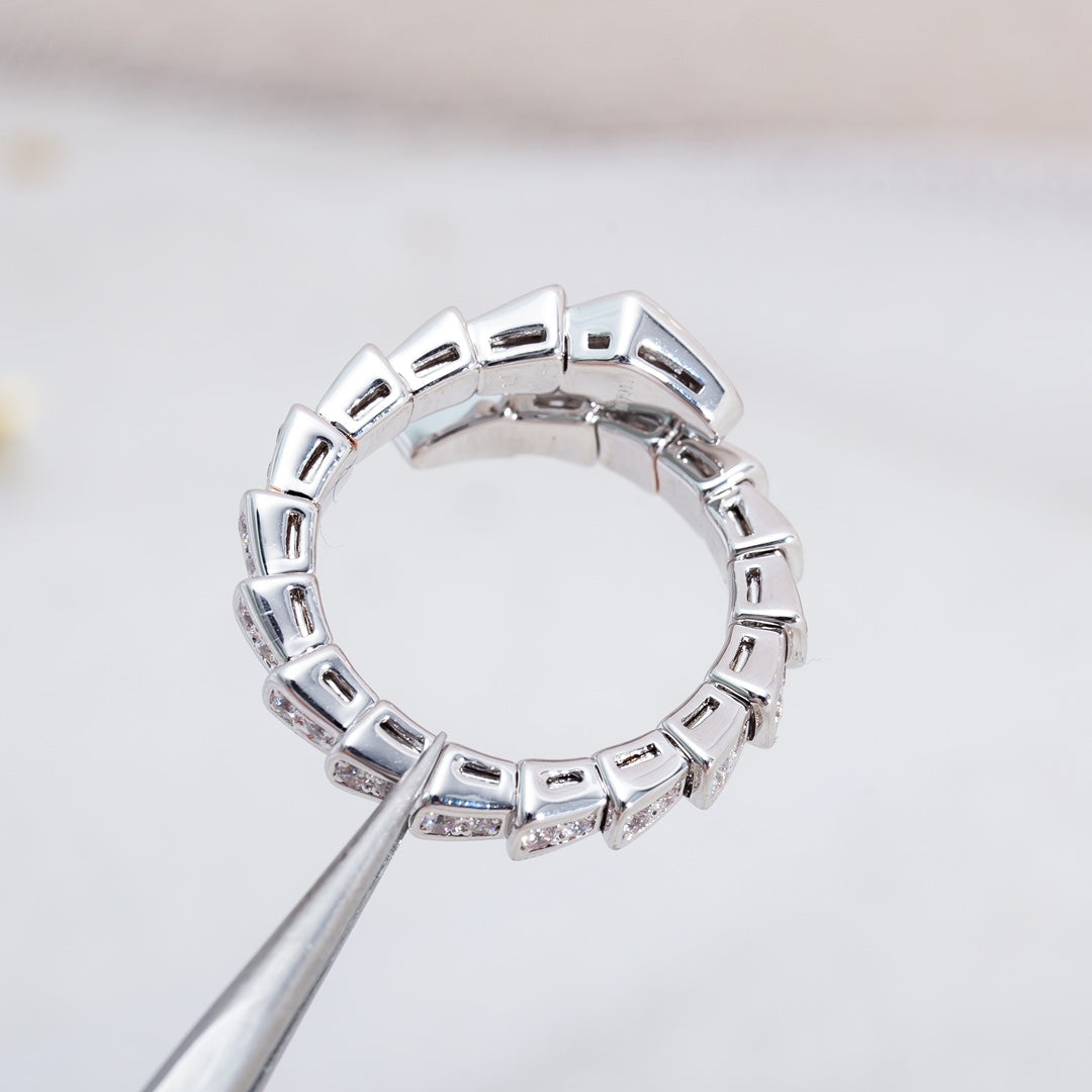 [⭐Veyra]SERPENTI RING SILVER DIAMOND PAVED 4MM