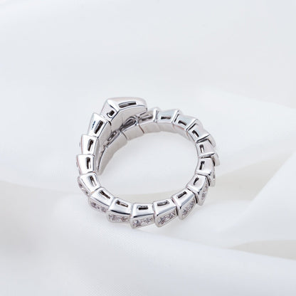 [⭐Veyra]SERPENTI RING SILVER DIAMOND PAVED 4MM
