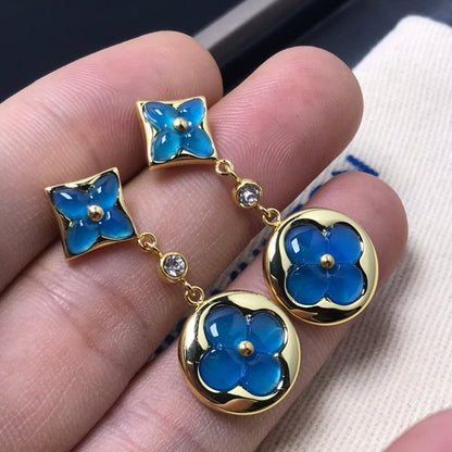 [⭐Veyra]STAR AND SUN AGATE DIAMOND EARRINGS