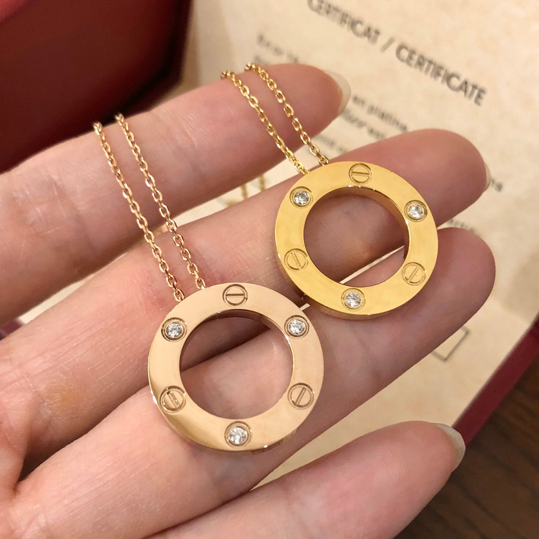 [⭐Veyra]LOVE NECKLACE 16MM 3 DIAMONDS