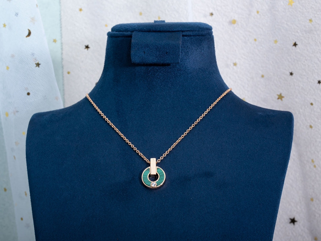 [⭐Veyra]GARI NECKLACE PINK GOLD MALACHITE