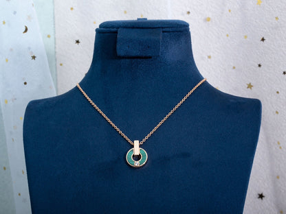 [⭐Veyra]GARI NECKLACE PINK GOLD MALACHITE