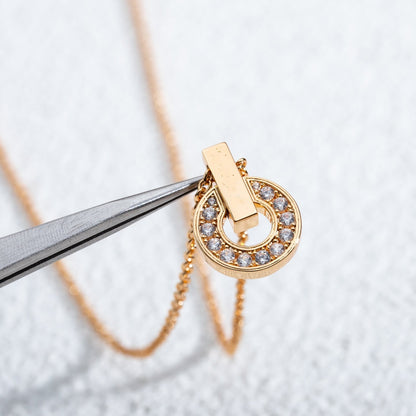 [⭐Veyra]GARI NECKLACE PINK GOLD DIAMOND