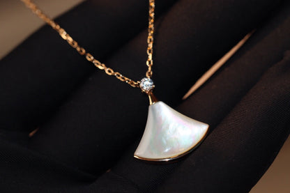 [⭐Veyra]DREAM NECKLACE WHITE MOP PINK GOLD 1 DIAMOND