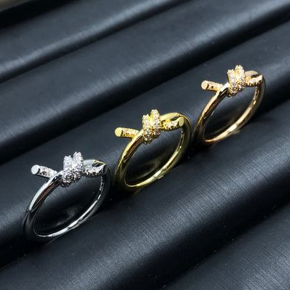 [⭐Veyra Jewels]KNOT RING 1.2MM DIAMOND