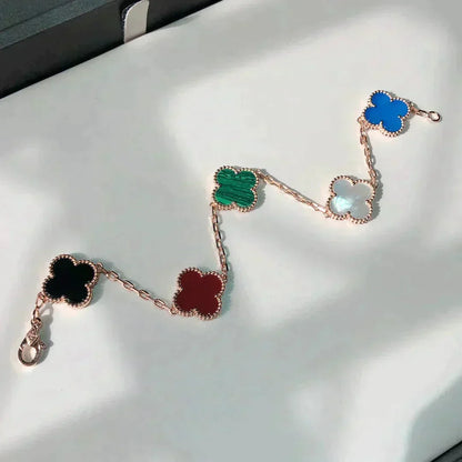 [⭐Veyra]CLOVER 5 MOTIFS MULTICOLOR BRACELET