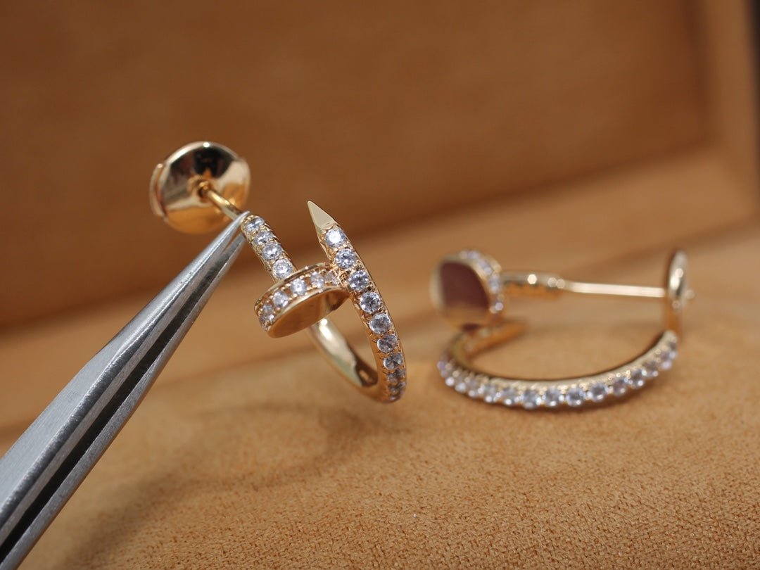 [⭐Veyra]JUSTE EARRINGS 12.75MM PINK GOLD DIAMOND