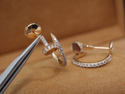 [⭐Veyra]JUSTE EARRINGS 12.75MM PINK GOLD DIAMOND