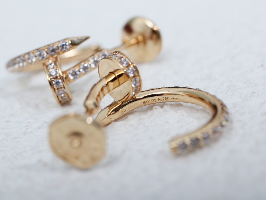 [⭐Veyra]JUSTE EARRINGS 12.75MM PINK GOLD DIAMOND