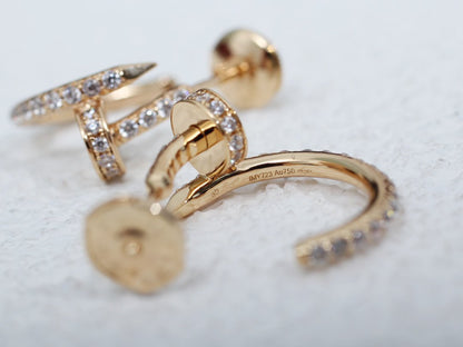[⭐Veyra]JUSTE EARRINGS 12.75MM PINK GOLD DIAMOND