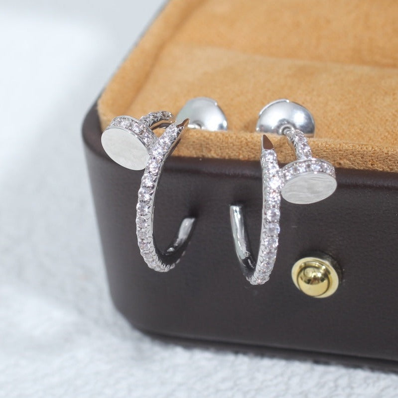 [⭐Veyra]JUSTE EARRINGS 12.75MM SILVER DIAMOND