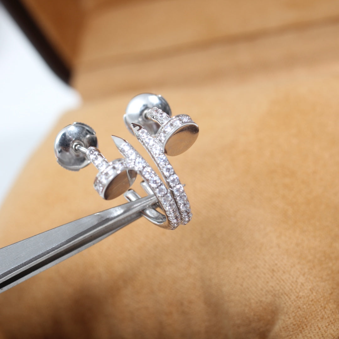 [⭐Veyra]JUSTE EARRINGS 12.75MM SILVER DIAMOND