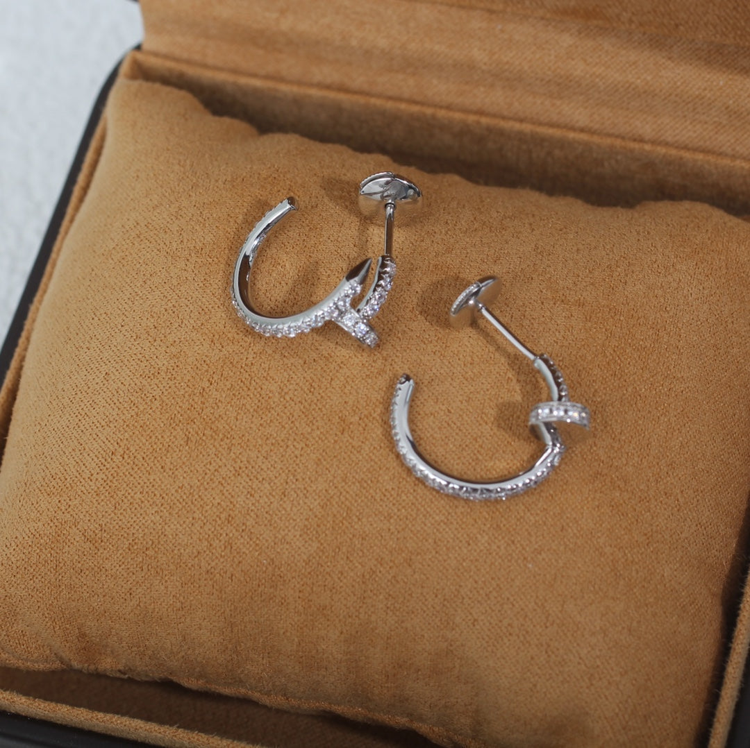 [⭐Veyra]JUSTE EARRINGS 12.75MM SILVER DIAMOND