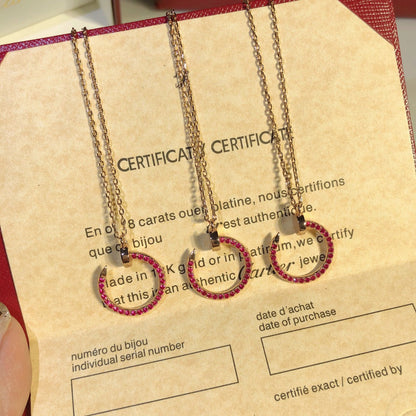 [⭐Veyra]JUSTE NECKLACE GOLD RED DIAMONDS