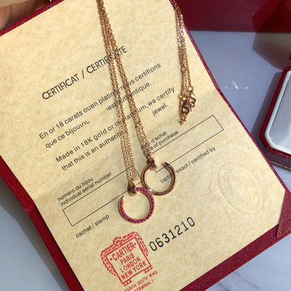 [⭐Veyra]JUSTE NECKLACE GOLD RED DIAMONDS