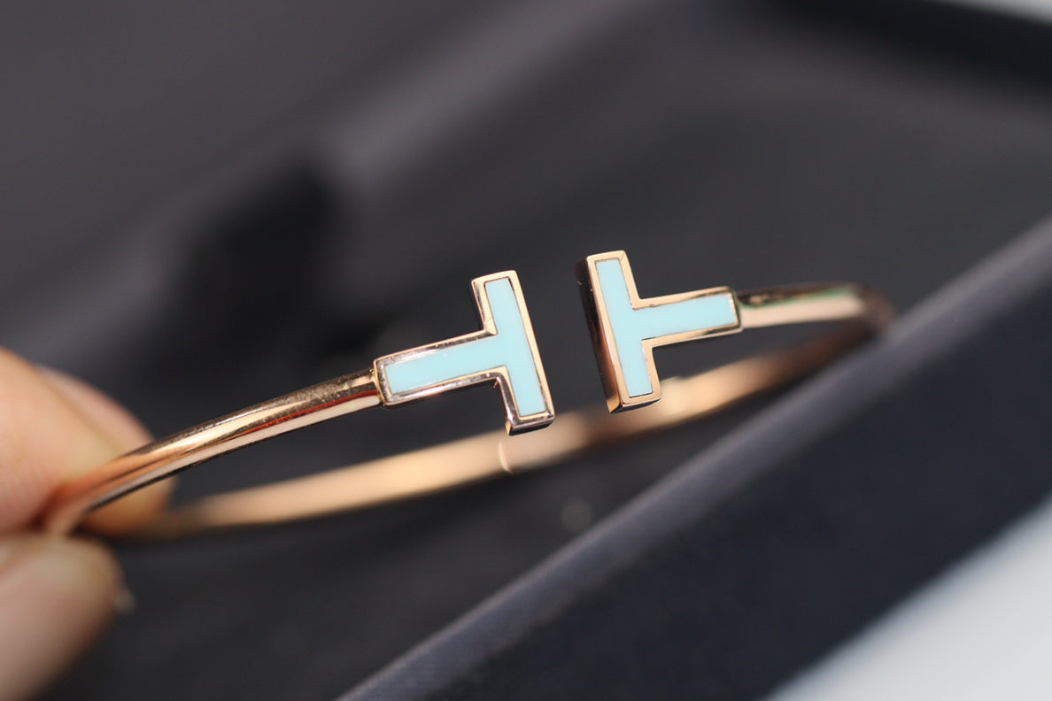 [⭐Veyra Jewels]T BRACELET 1.8MM TURQUOISE PINK GOLD