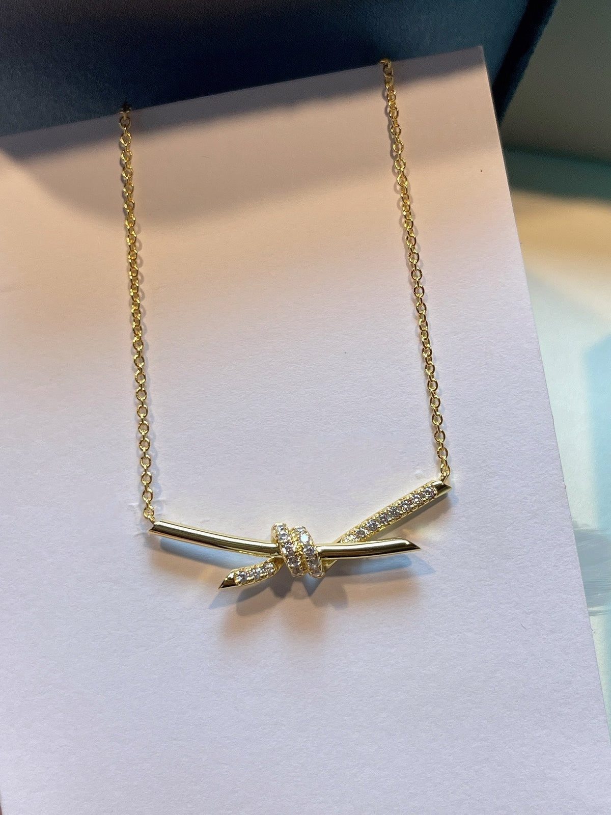 [⭐Veyra Jewels]KNOT NECKLACE GOLD DIAMONDS