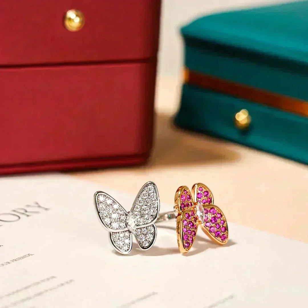 [⭐Veyra]TWIN BUTTERFLY DIAMOND RING