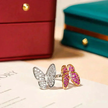 [⭐Veyra]TWIN BUTTERFLY DIAMOND RING