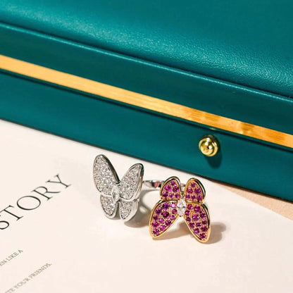 [⭐Veyra]TWIN BUTTERFLY DIAMOND RING