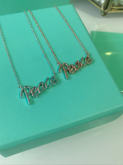 [⭐Veyra Jewels]PEACE TEXT PEDANT NECKLACE