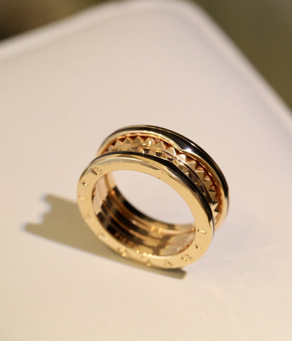 [⭐Veyra]ZERO 1 PINK GOLD BLACK CERAMIC RING