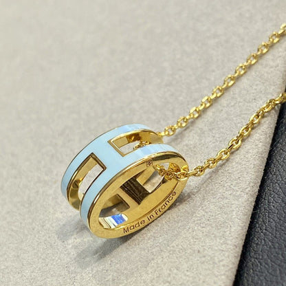 [⭐Veyra]POP H LIGHT BLUE NECKLACE