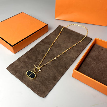[⭐Veyra]CHAINE VERSO BLACK CERAMIC NECKLACE