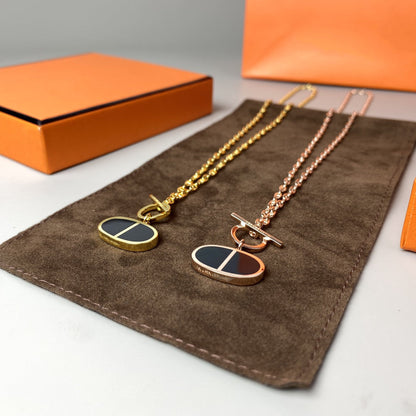 [⭐Veyra]CHAINE VERSO BLACK CERAMIC NECKLACE
