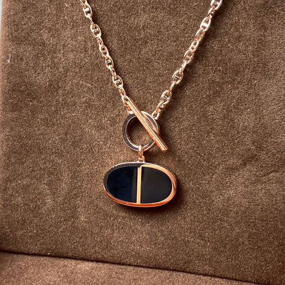 [⭐Veyra]CHAINE VERSO BLACK CERAMIC NECKLACE
