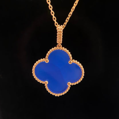 [⭐Veyra]CLOVER 25MM NECKLACE TURQUOISE ROSE GOLD